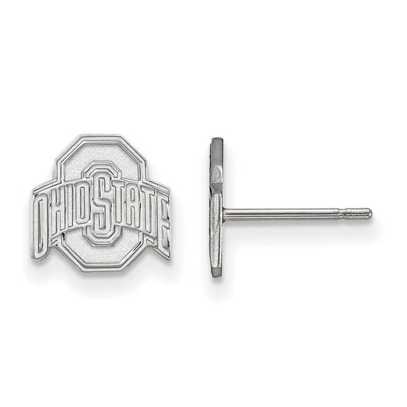 10k White Gold Ohio State University XS (Tiny) Logo Post Earrings